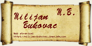 Milijan Bukovac vizit kartica